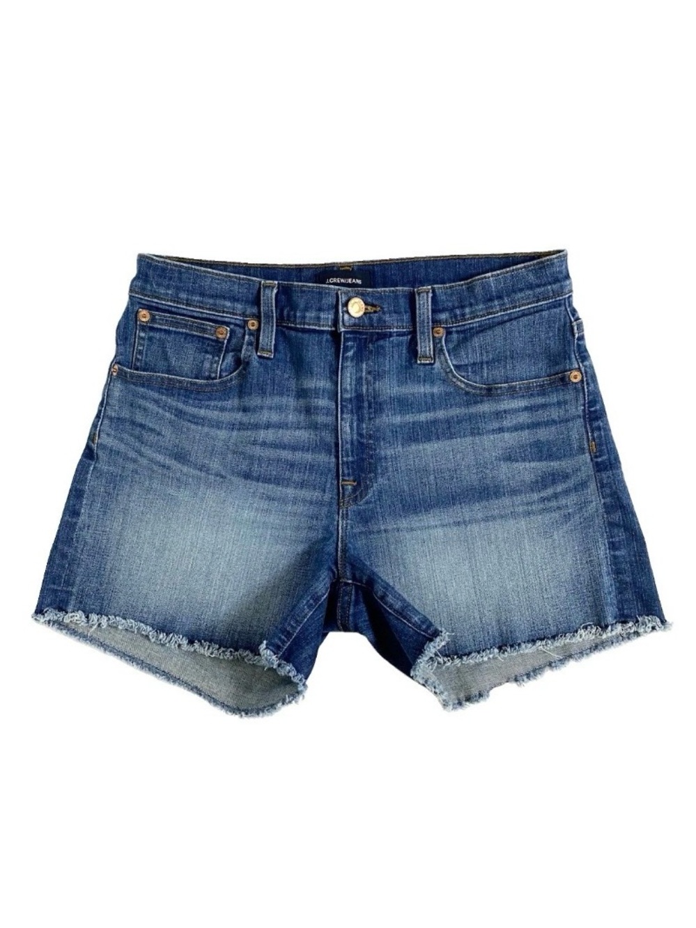 J. Crew | Dark-Wash Denim Merrill Wash Raw-Hem Cut-Off Style Jean Shorts Sz 28